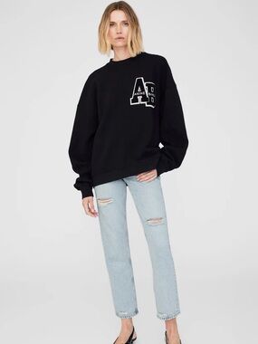 Anine Bing Black Miles Sweatshirt NWOT Size Medium